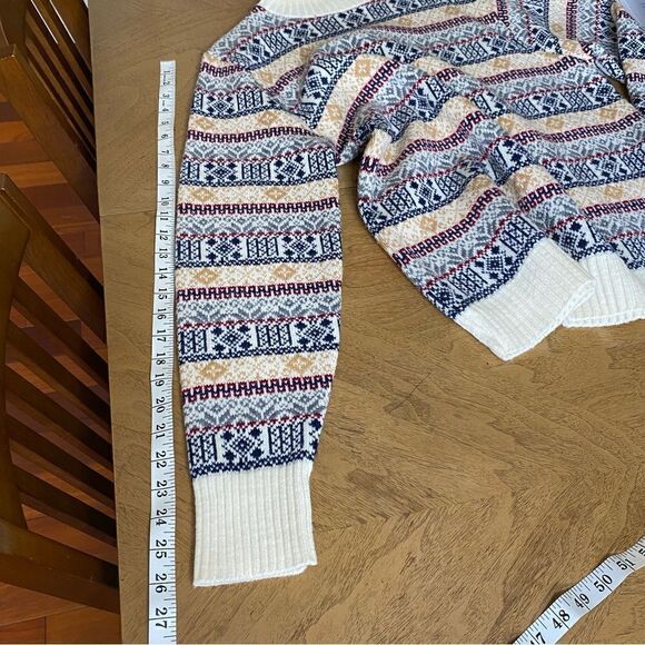 Vintage Acrylic Fair Isle Style Turtleneck Sweater Size M - Picture 7 of 8